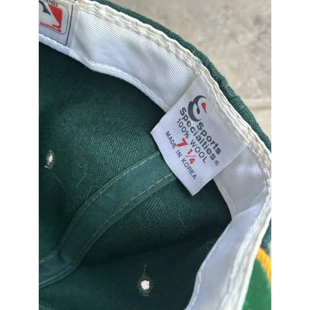 VTG 90s SPORTS SPECIALTIES Oakland Athletics⭐️Fitted Hat 7 1/4 Green 100% Wool⭐️